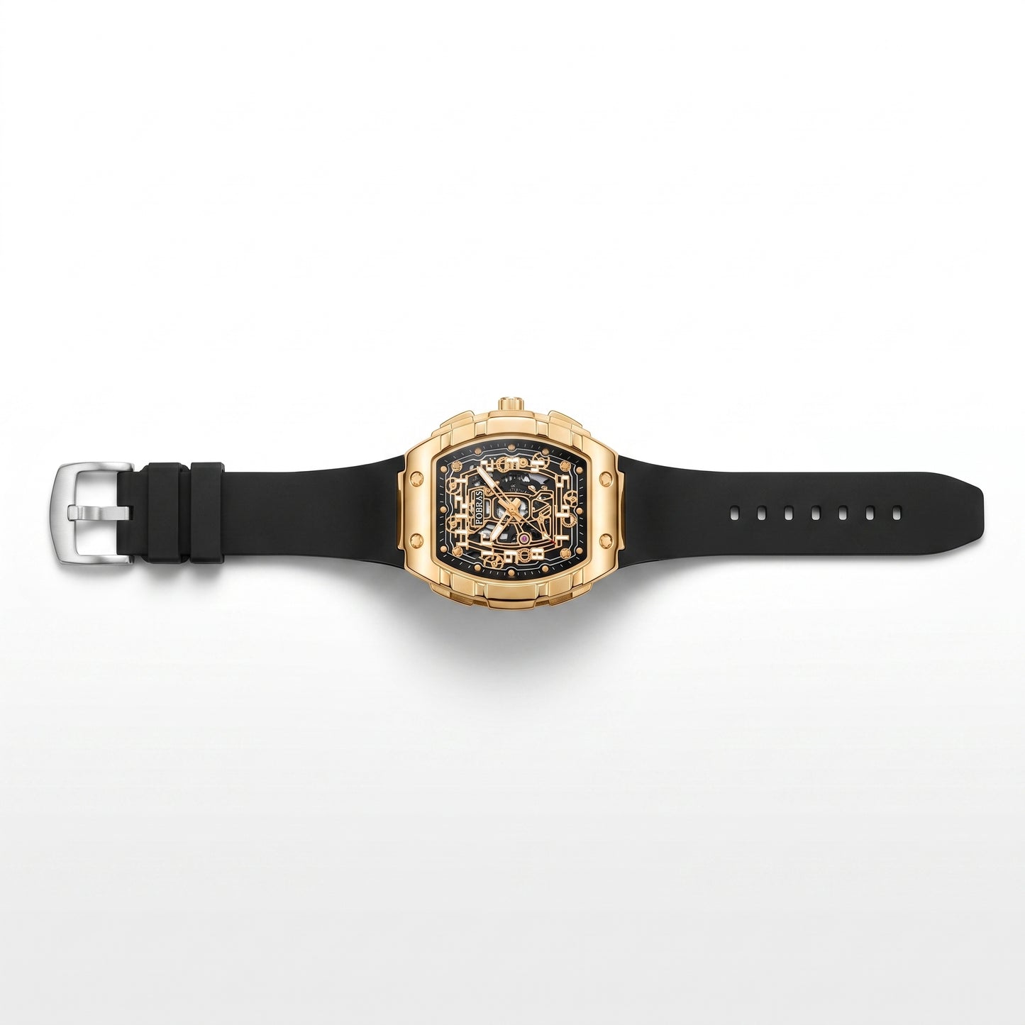 FOBRAS Luxury Royal Gold Automatic Skeleton Watch for Men