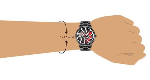 Black Automotive-Inspired Skeleton Luxury Watch – Red Hands & Yellow Brake Caliper Dial