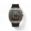 FOBRAS Luxury Gun Metal Grey Automatic Skeleton Watch for Men