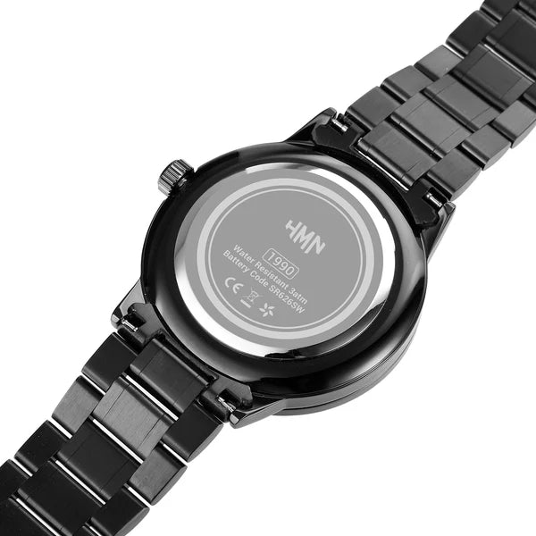 Black Automotive-Inspired Skeleton Luxury Watch – Red Hands & Yellow Brake Caliper Dial
