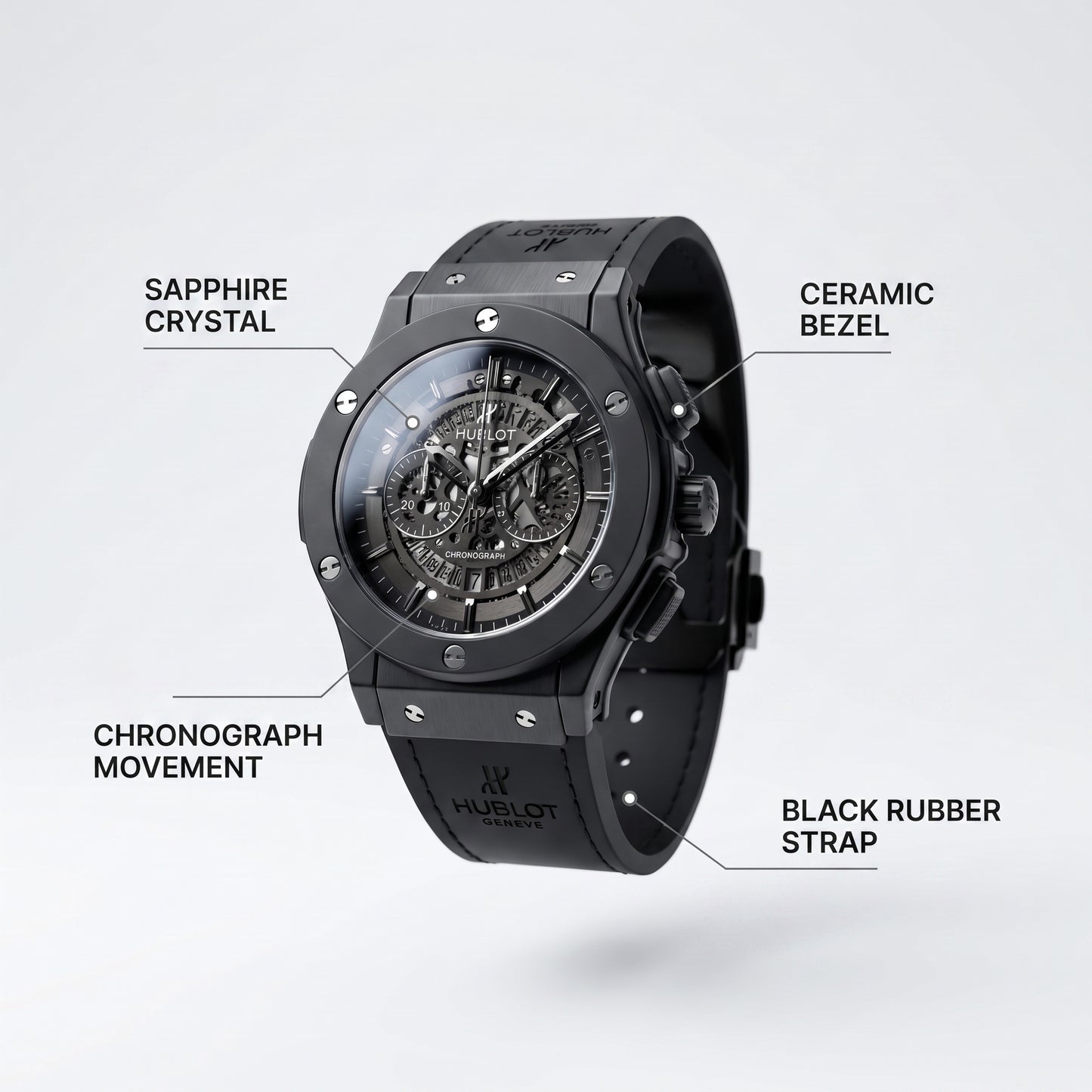 Hublot Luxury Watch For Men (Black)