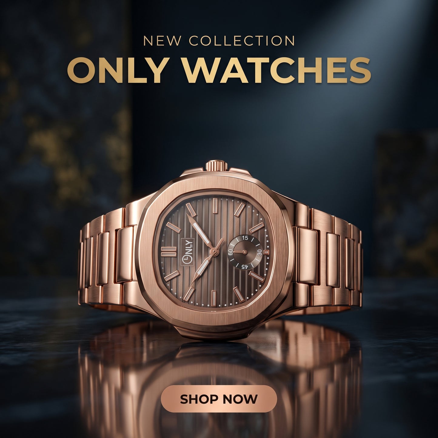 ONLY® Prestige-X Luxury Rose Gold Watch For Men