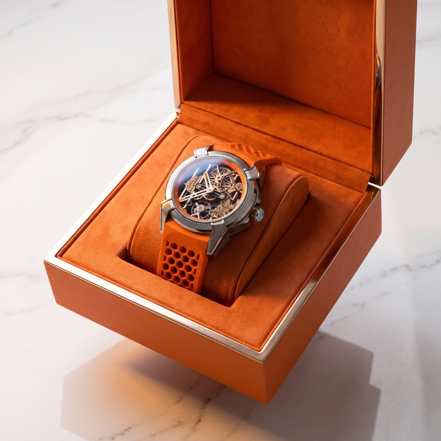 The Ayodhya Chronograph: Raghuvanshi Heritage Saffron Watch
