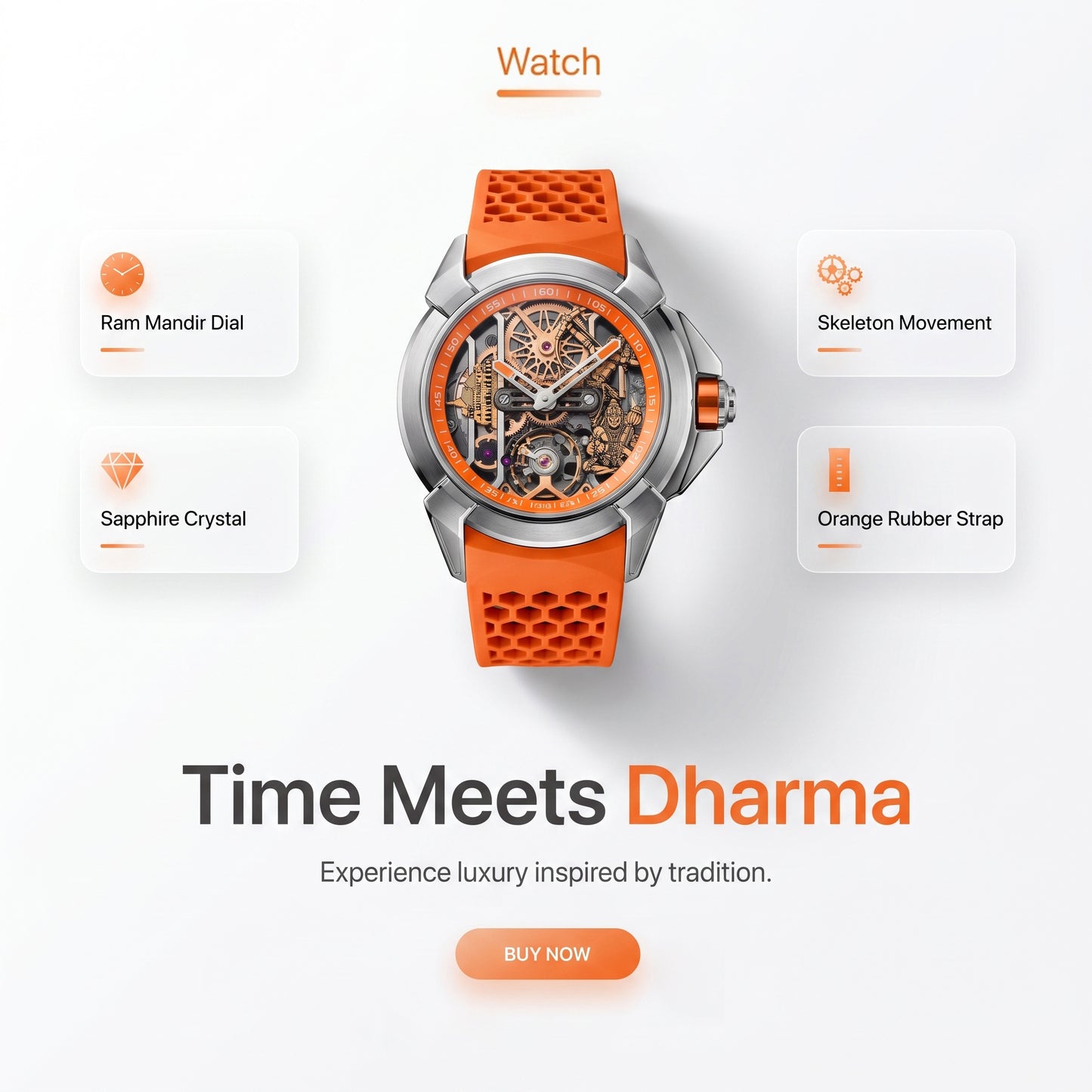 The Ayodhya Chronograph: Raghuvanshi Heritage Saffron Watch
