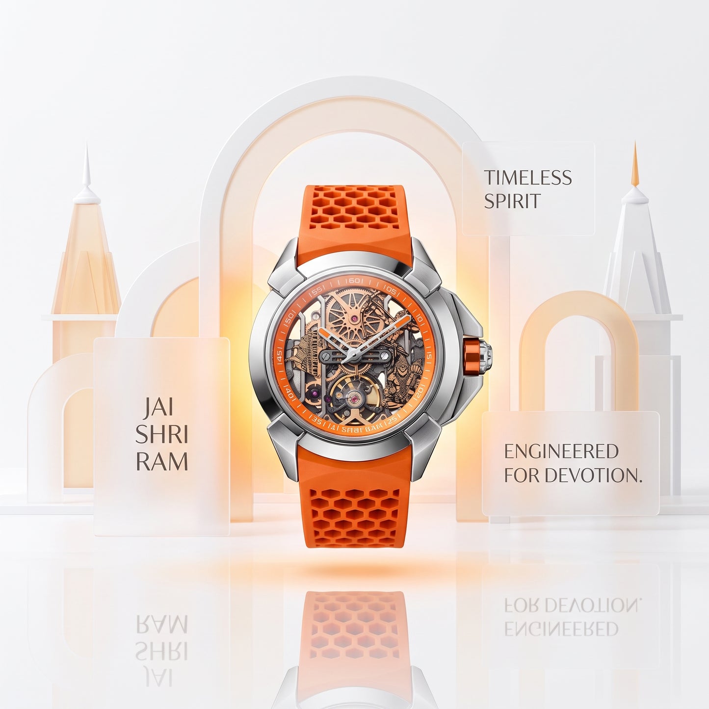 The Ayodhya Chronograph: Raghuvanshi Heritage Saffron Watch